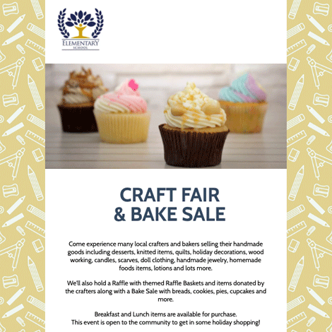 School Craft Fair Bake Sale Event